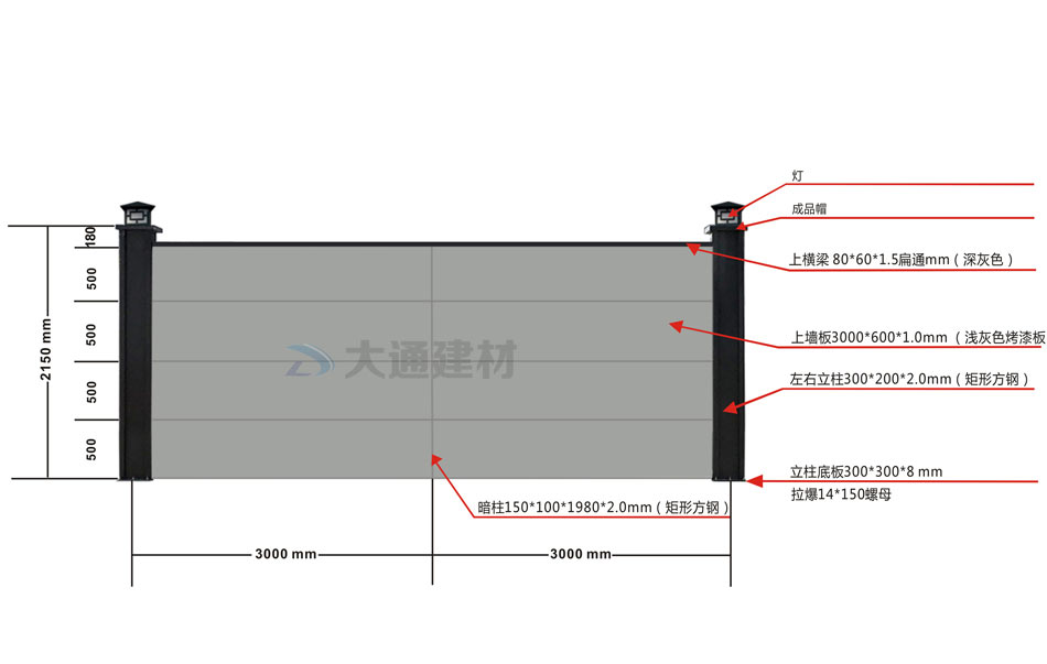 A类烤漆钢围挡 广州款A1