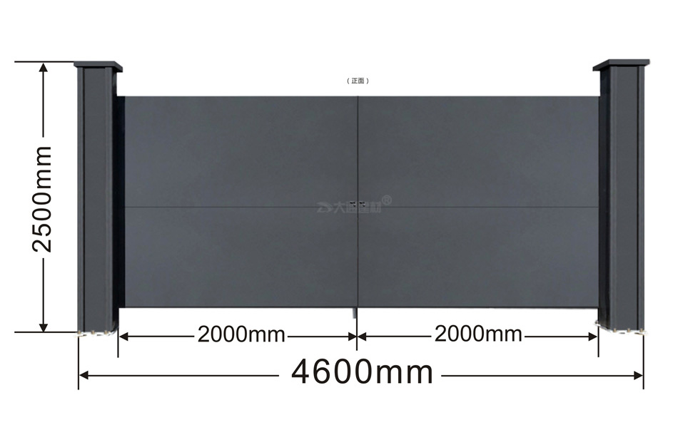 工地烤漆双开门围挡立柱款 钢结构大门-可定制